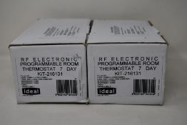 Two Ideal Programmable RF Electronic 7 Day Room Thermostats (KIT-216131).