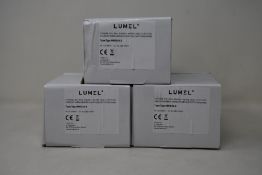 Three boxed as new Lumel Din Rail Electric Energy Meters (NMID30-2).