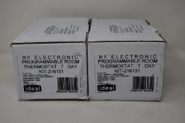Two Ideal Programmable RF Electronic 7 Day Room Thermostats (KIT-216131).