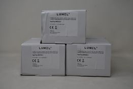 Three boxed as new Lumel Din Rail Electric Energy Meters (NMID30-2).