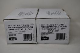 Two Ideal Programmable RF Electronic 7 Day Room Thermostats (KIT-216131).
