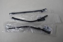 Three men's assorted as new Hugo Boss bracelets; brown leather bracelet 1580149M (RRP £69), chain