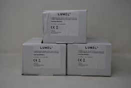 Three boxed as new Lumel Din Rail Electric Energy Meters (NMID30-2).