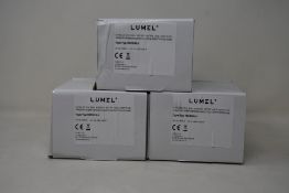 Three boxed as new Lumel Din Rail Electric Energy Meters (NMID30-2).