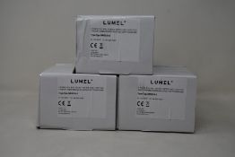 Three boxed as new Lumel Din Rail Electric Energy Meters (NMID30-2).