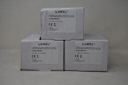 Three boxed as new Lumel Din Rail Electric Energy Meters (NMID30-2).