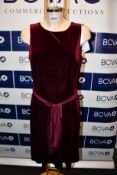 An as new Ralph Lauren dress with belt in maroon (UK 12).