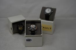 Three men's as new Vault automatic watches.