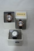 Three men's as new Vault automatic watches.
