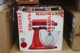 A pre-owned KitchenAid Artian mixer in Red (NOTE: Item is untested, viewing is advised).