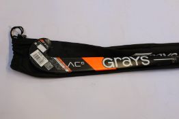 A Grays hockey AC6 36.5L stick in Matte Black/White (REF: 2310163).