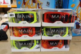 Six pairs of youths Fox Main Trice goggles.