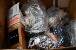 Sixteen items of assorted as new Superdry and Jack Wolfskin clothing and accessories.