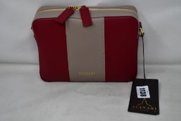 An as new Alinari Firenze Flavia crossbody bag in red/taupe.