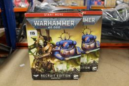 Two Warhammer 40k recruit edition starter sets.
