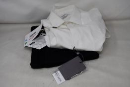 An as new Alexander McQueen evening shirt in white (15+) and a pair of Vivienne Westwood Empire