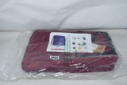 Five as new Fjall Raven Kanken backpacks in black/red.