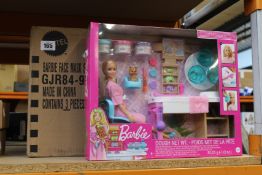 Three boxed as new Barbie face mask spa day playsets (REF: GJR84-9694).