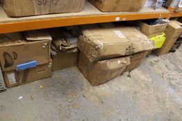 A large quantity of miscellaneous auto parts/accessories, garage equipment and related.