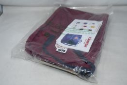 Five as new Fjall Raven Kanken backpacks in black/red.