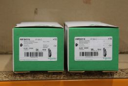 Twelve boxes of as new Schneider Electric miniature circuit breakers, 1P 16A C, twelve per box (REF: