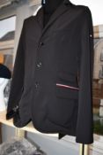 A ladies as new Tommy Hilfiger equestrian double breasted Damen Tournament show jacket in black (M -