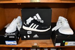 Four pairs of women's as new Adidas trainers; Roguera (UK 5.5), CrazyFlight (UK5.5) and two pairs of