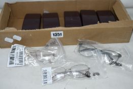 Eight pairs of as new Louis Marcel glasses frames (Five with case, three without).