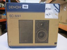 A boxed as new Denon SC-m41 PA speakers (Box is opened).