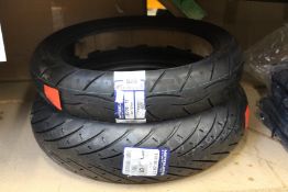 A set of as new Metzeler Sportec Street - 130/70 17 (62H) motorcycle tyres.