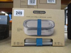 Ten boxed as new Black + Blum London Stainless Steel Lunch Boxes - Ocean.