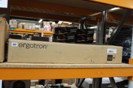 An Ergotron NeoFlex Dual Display Stand.