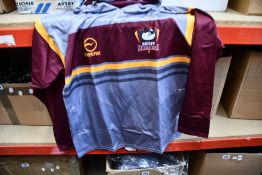 A quantity of as new Ravensport Batley Bulldogs hooded training tops (Assorted sizes S-3XL ,