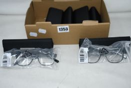 Six pairs of as new Land Rover glasses frames with cases.