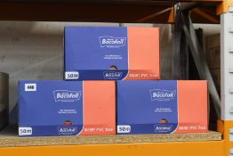 Five boxes of 20 Bacofoil PVC free cling film 50m per roll.