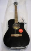 A Fender CC-60SCE Concert Electro Acoustic Guitar in black.