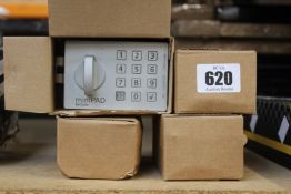 Four as new BeCode MiniPAD 'burglar-proof' keypad locking systems.