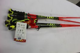 Two pairs of Leki WCR SL 3d trekking sticks (Initials on handles).