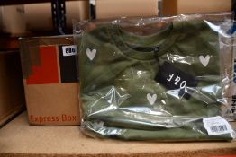 Ten as new Olive & Frank heart embroidered sweatshirts (All XS - RRP £55 each).