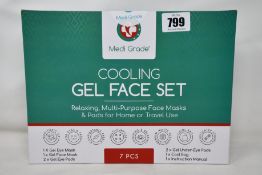 Ten as new Medi Grade cooling gel face sets (7pcs) to include gel under eye pads, cool bag, gel