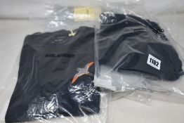 Three items of as new Axel Arigato clothing; an Ivy sweatshirt (L), Rouge Bee Bird long sleeve T-
