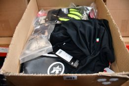Ten items of assorted as new cycling clothing and accessories to include Altura, Gore, Stolen