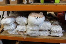 A quantity of as new plush animal character pillows (Approximately 25 items).