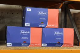 Four boxes of 20 Bacofoil PVC free cling film 50m per roll and ten loose rolls of Bacofoil PVC