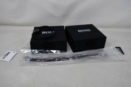 Four gents assorted as new Hugo Boss bracelets; brown leather bracelet 1580149M (RRP £69) and