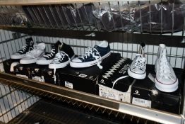 Seven pairs of assorted as new Converse footwear (One pair requires cleaning).