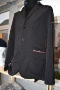 A ladies as new Tommy Hilfiger equestrian double breasted Damen Tournament show jacket in black (L -