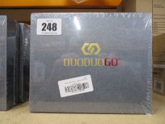 Four boxed as new DUODUOGO model J6 gradual blue phones (Boxes sealed).