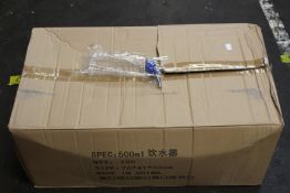 A box of one hundred rabbit small animal water bottles, various colours (100 x 500ml).