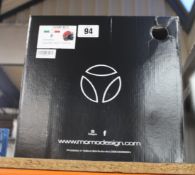 A boxed as new MOMO Jet Design Motorcycle Helmet in matt red and white (S).